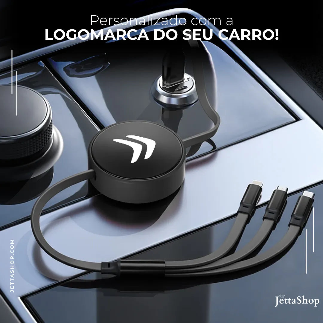 Extensor de Carregador 3 em 1 para Carros Personalizado - Jetta MaxCharge™