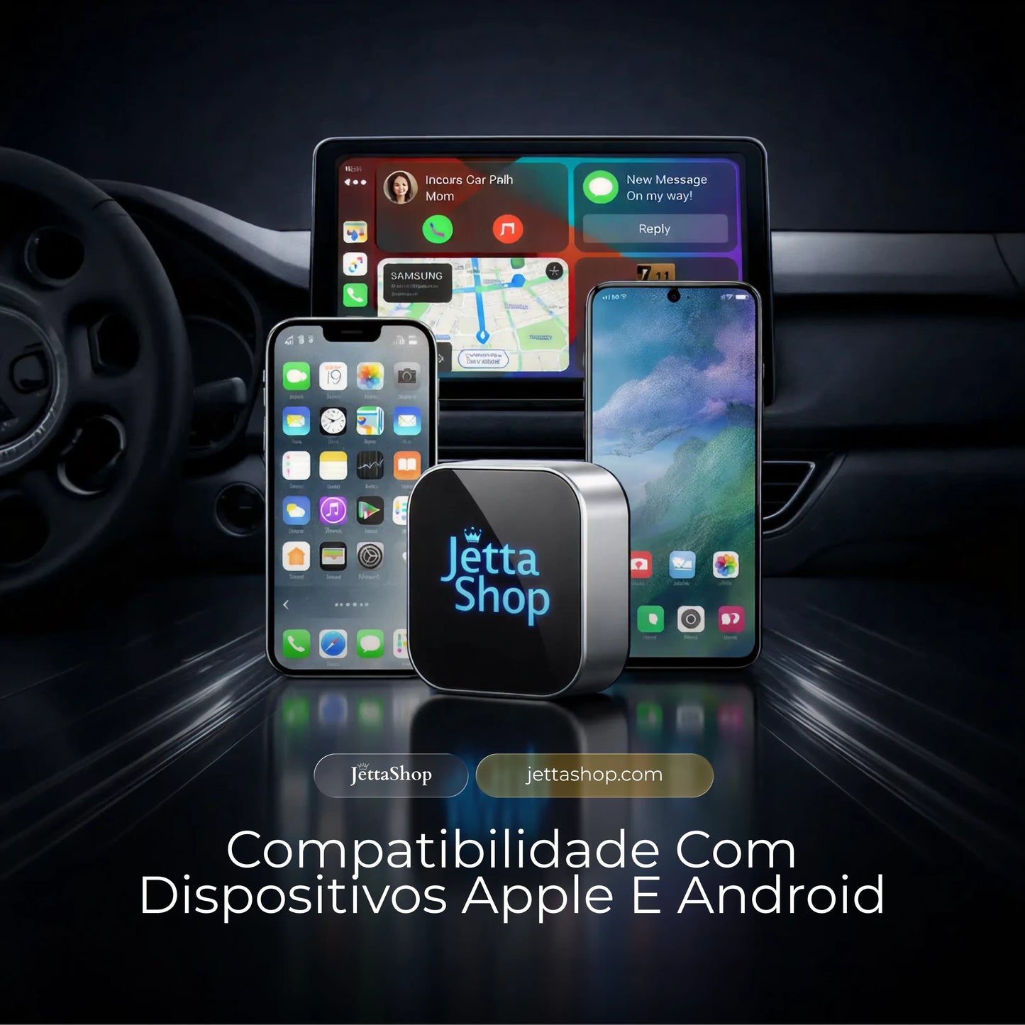 DriveJetta Mini 2.0 — O CarPlay e Android Auto Sem Fio na sua Melhor Versão [LANÇAMENTO 2026]