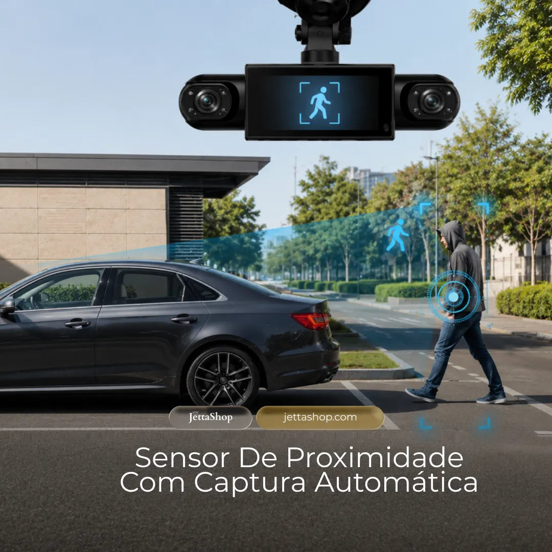 Jetta DashView™ - Câmera Veicular Dupla com Gravação Full HD, Visão Noturna e Monitoramento Estacionado (PROMOÇÃO LIMITADA)
