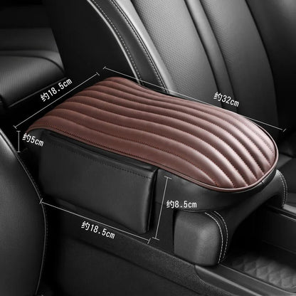 Jetta LuxComfort™ - Apoio de Braço Em Couro com Bolsos Laterais Automotivo [ESQUENTA BLACK]